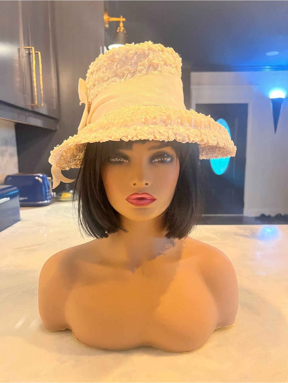 Vintage 1960s Cellophane Straw Hat: Union Made HW label